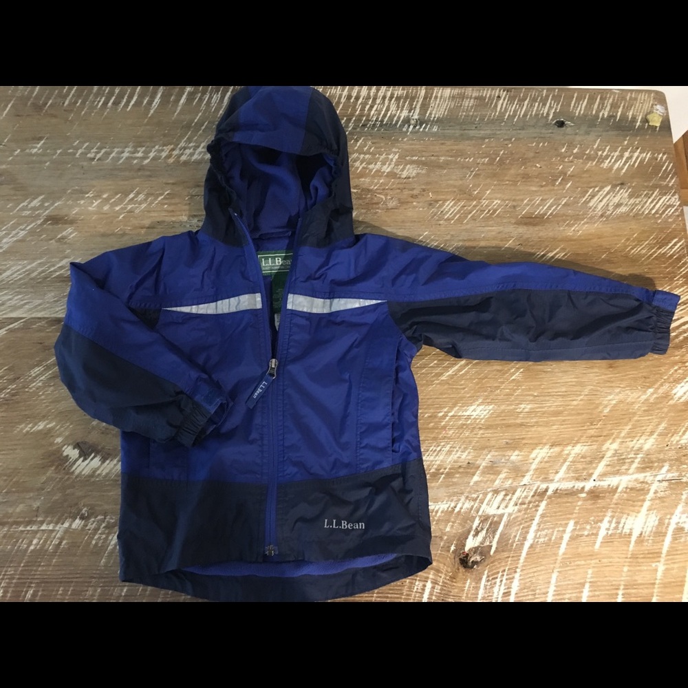 Boys LL BEAN fleece lined raincoat